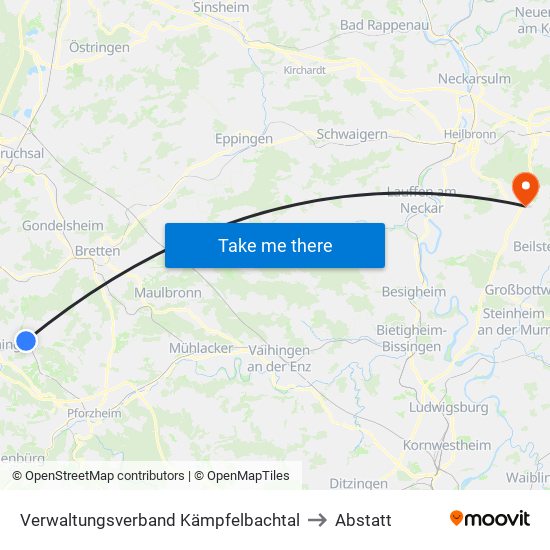 Verwaltungsverband Kämpfelbachtal to Abstatt map