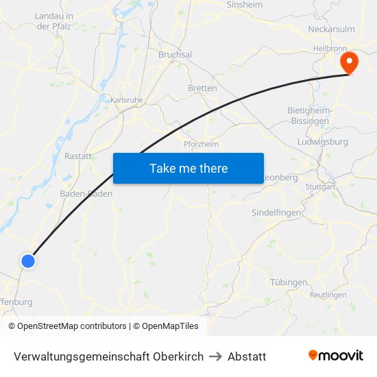 Verwaltungsgemeinschaft Oberkirch to Abstatt map