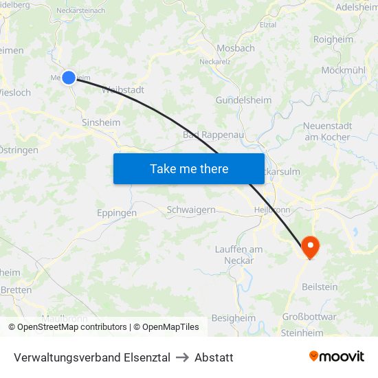 Verwaltungsverband Elsenztal to Abstatt map