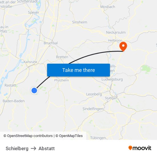 Schielberg to Abstatt map