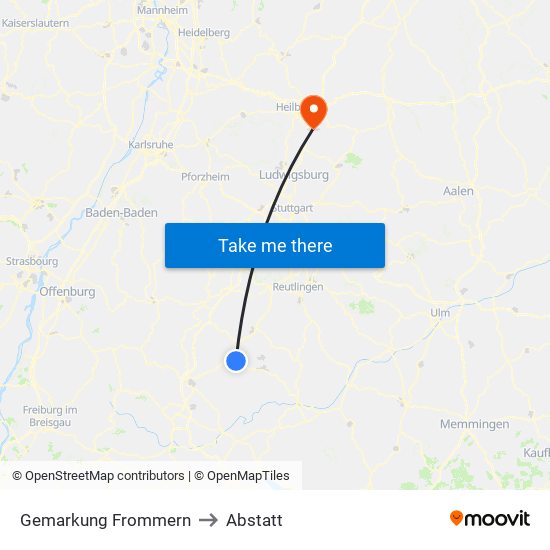 Gemarkung Frommern to Abstatt map