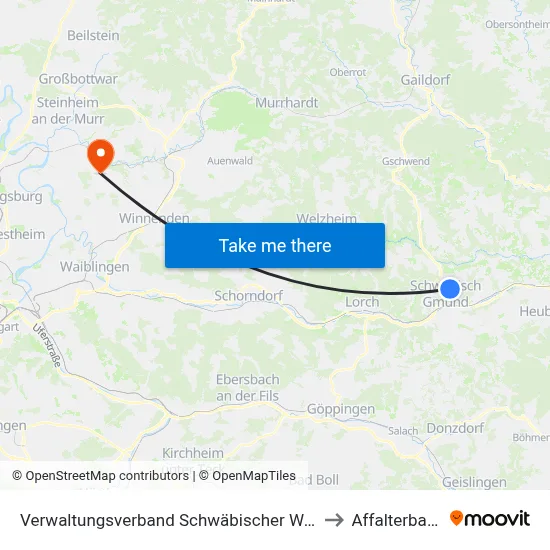 Verwaltungsverband Schwäbischer Wald to Affalterbach map