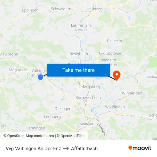 Vvg Vaihingen An Der Enz to Affalterbach map