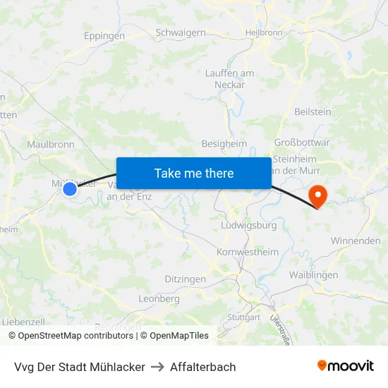 Vvg Der Stadt Mühlacker to Affalterbach map