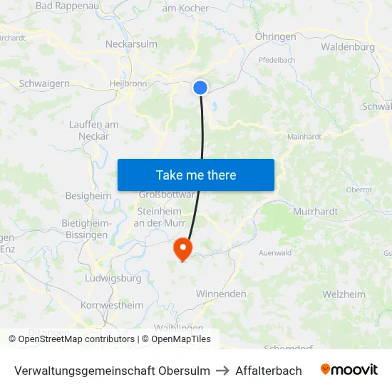 Verwaltungsgemeinschaft Obersulm to Affalterbach map