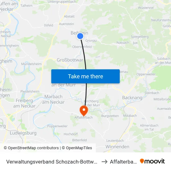 Verwaltungsverband Schozach-Bottwartal to Affalterbach map