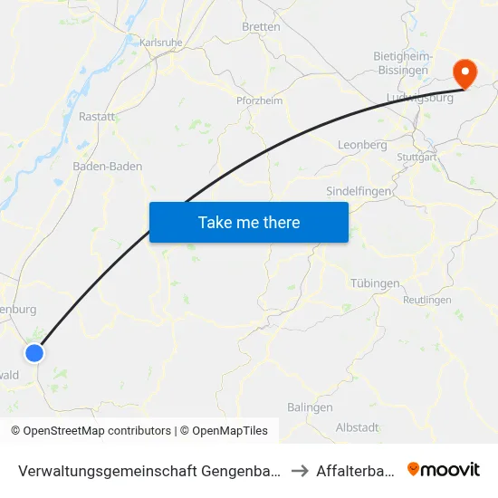 Verwaltungsgemeinschaft Gengenbach to Affalterbach map