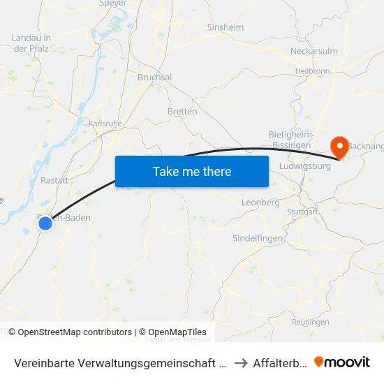 Vereinbarte Verwaltungsgemeinschaft Sinzheim to Affalterbach map