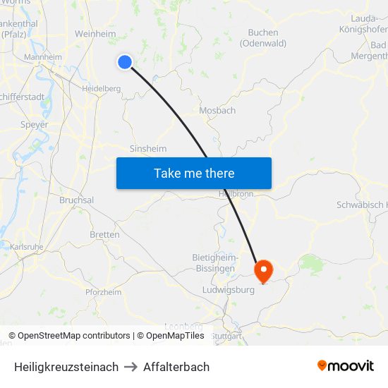 Heiligkreuzsteinach to Affalterbach map