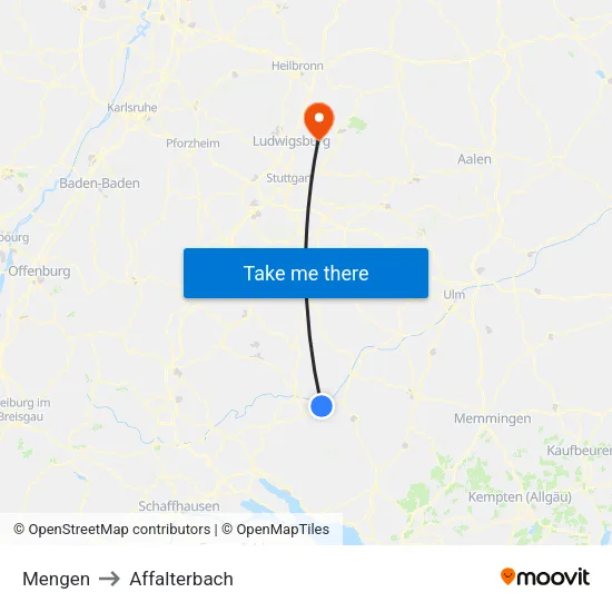 Mengen to Affalterbach map