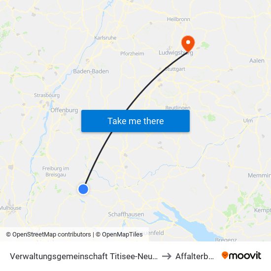 Verwaltungsgemeinschaft Titisee-Neustadt to Affalterbach map
