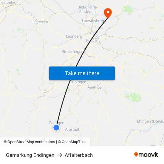 Gemarkung Endingen to Affalterbach map