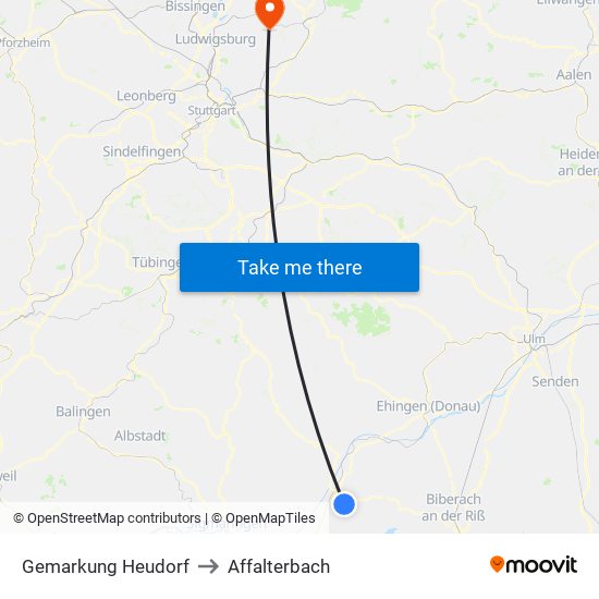 Gemarkung Heudorf to Affalterbach map