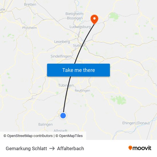 Gemarkung Schlatt to Affalterbach map