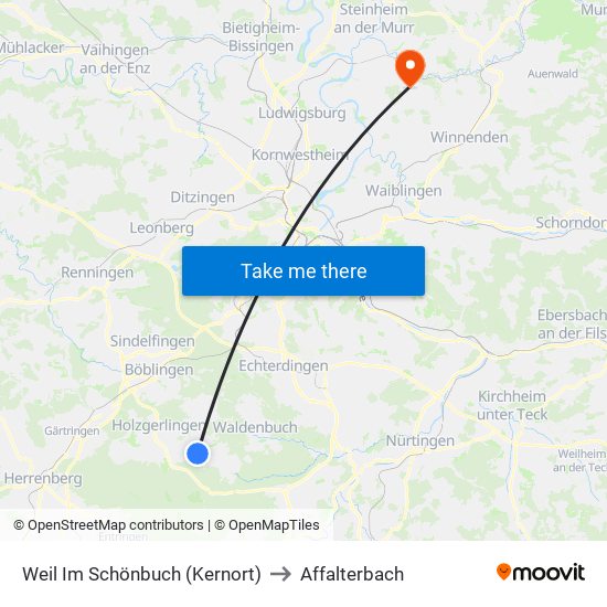 Weil Im Schönbuch (Kernort) to Affalterbach map