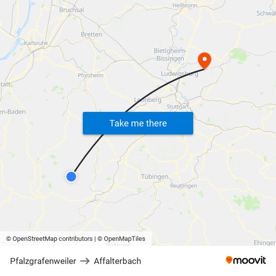 Pfalzgrafenweiler to Affalterbach map