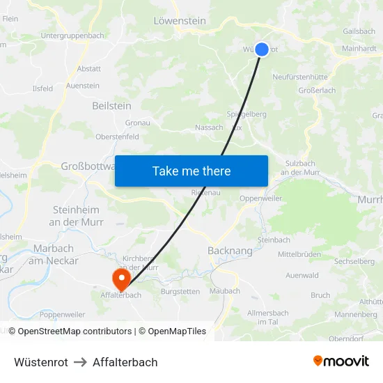 Wüstenrot to Affalterbach map