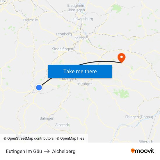 Eutingen Im Gäu to Aichelberg map