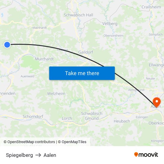 Spiegelberg to Aalen map
