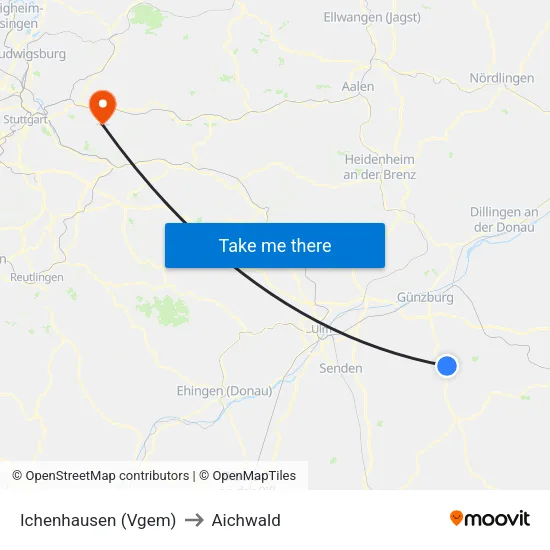Ichenhausen (Vgem) to Aichwald map