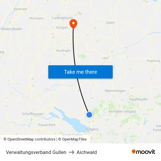 Verwaltungsverband Gullen to Aichwald map