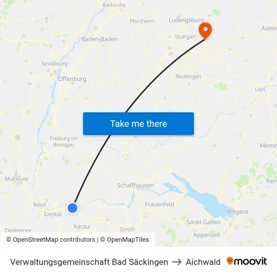 Verwaltungsgemeinschaft Bad Säckingen to Aichwald map
