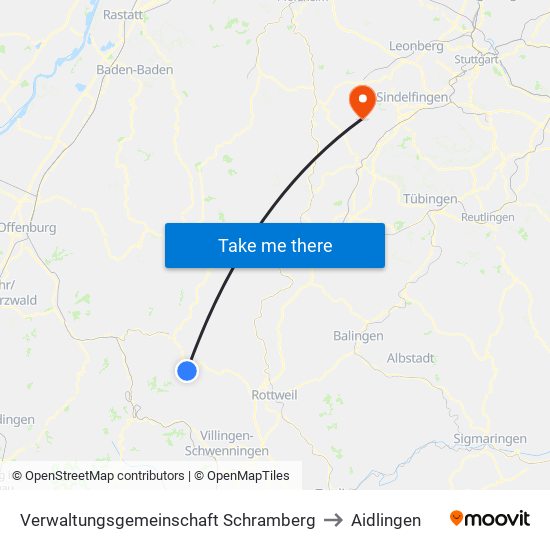 Verwaltungsgemeinschaft Schramberg to Aidlingen map