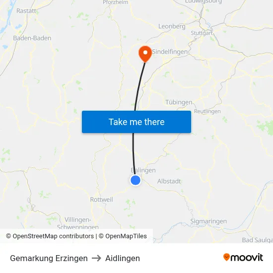 Gemarkung Erzingen to Aidlingen map