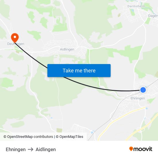 Ehningen to Aidlingen map