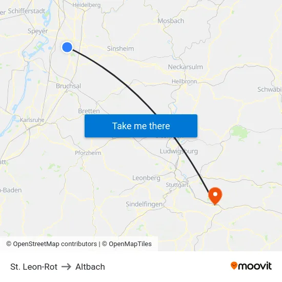 St. Leon-Rot to Altbach map
