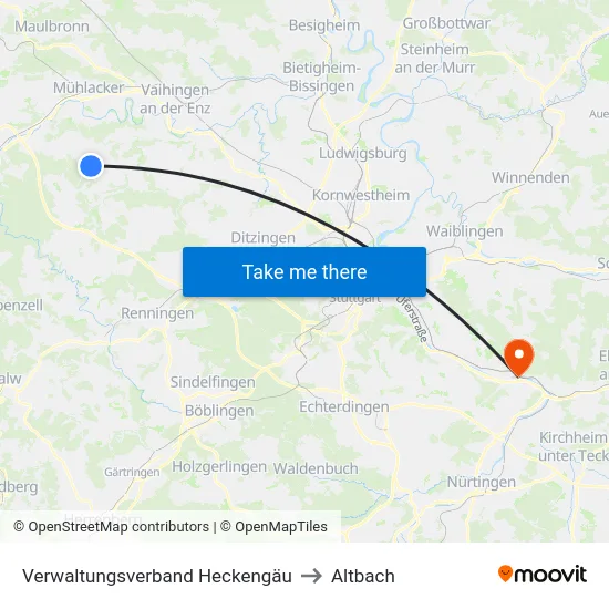 Verwaltungsverband Heckengäu to Altbach map