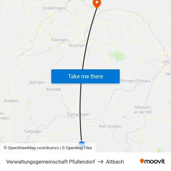Verwaltungsgemeinschaft Pfullendorf to Altbach map