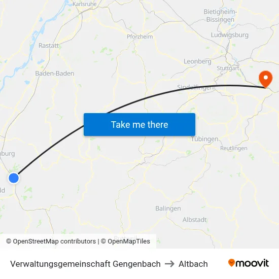 Verwaltungsgemeinschaft Gengenbach to Altbach map