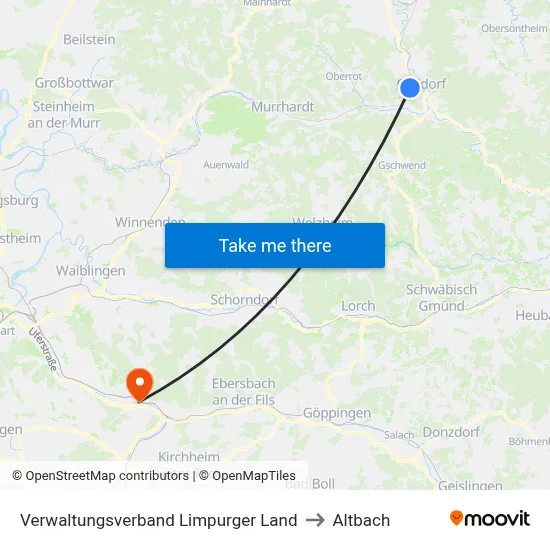 Verwaltungsverband Limpurger Land to Altbach map
