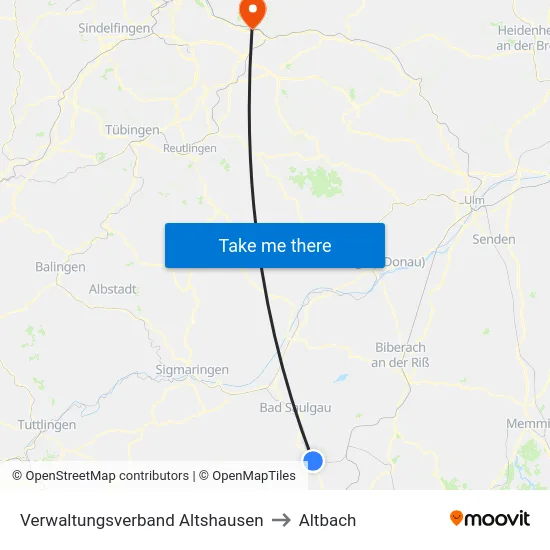 Verwaltungsverband Altshausen to Altbach map