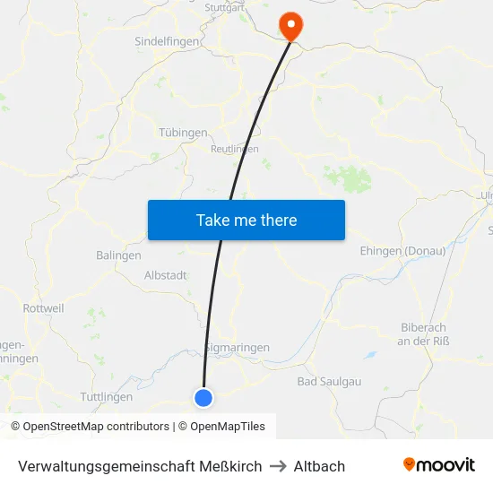 Verwaltungsgemeinschaft Meßkirch to Altbach map