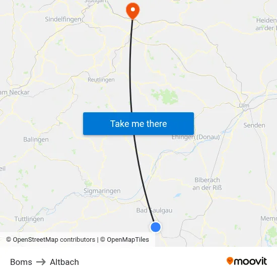 Boms to Altbach map