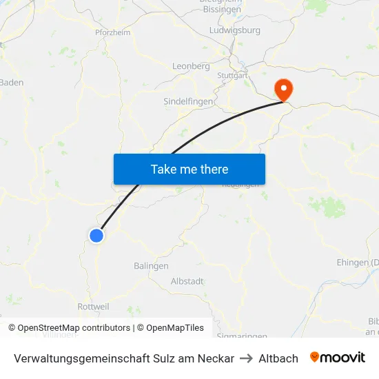 Verwaltungsgemeinschaft Sulz am Neckar to Altbach map