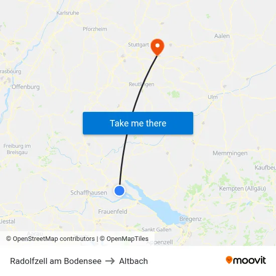 Radolfzell am Bodensee to Altbach map