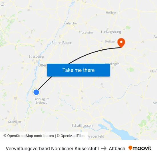 Verwaltungsverband Nördlicher Kaiserstuhl to Altbach map