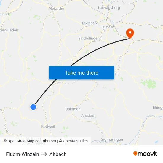 Fluorn-Winzeln to Altbach map