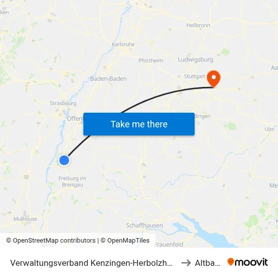 Verwaltungsverband Kenzingen-Herbolzheim to Altbach map