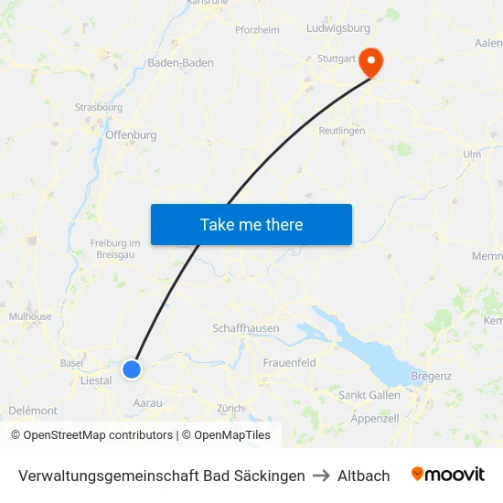 Verwaltungsgemeinschaft Bad Säckingen to Altbach map
