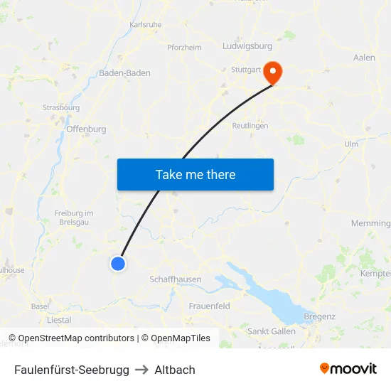 Faulenfürst-Seebrugg to Altbach map