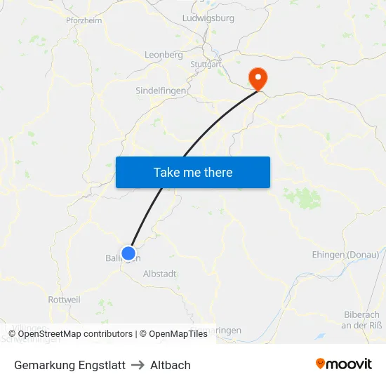 Gemarkung Engstlatt to Altbach map