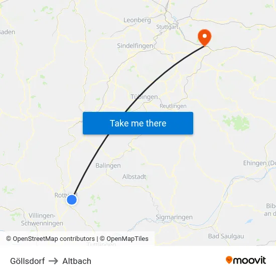 Göllsdorf to Altbach map