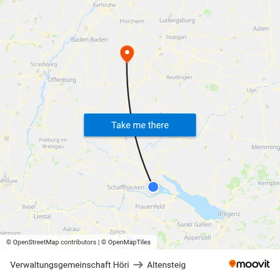 Verwaltungsgemeinschaft Höri to Altensteig map