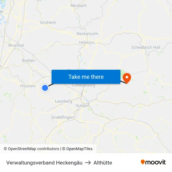 Verwaltungsverband Heckengäu to Althütte map