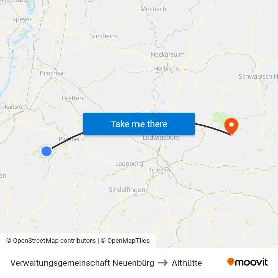 Verwaltungsgemeinschaft Neuenbürg to Althütte map