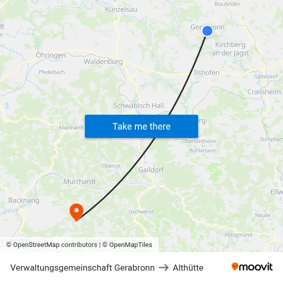 Verwaltungsgemeinschaft Gerabronn to Althütte map